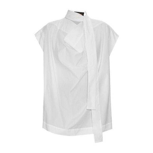 Vivienne Westwood Anglomania Garrett Neck Tie Cotton Poplin Blouse - Picture 1 of 7